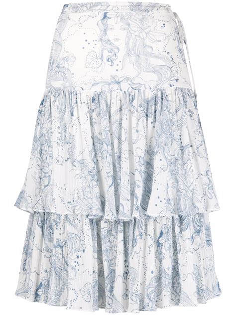 See By Chloé Aquatic Flounced Tiered Skirt Farfetch