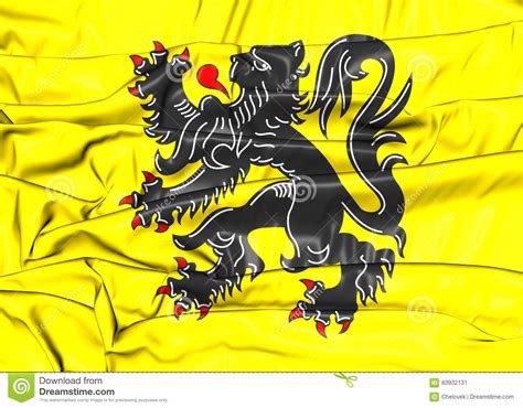 Flanders Region, Belgium Flag Vector Illustration On White Background ...