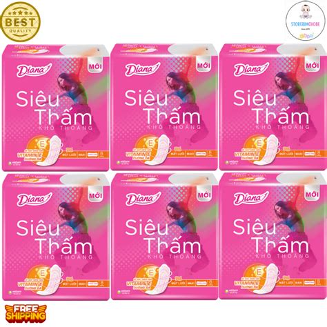 Combo 6 gói Băng Vệ Sinh Diana Siêu Thấm Maxi dày không cánh 8 miếng ...