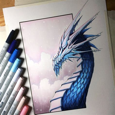 Ice Dragon Drawing at GetDrawings | Free download