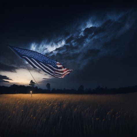 Premium Ai Image An American Flag Fluttering In The Breeze