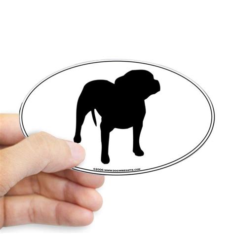 Staff Bull Terrier Ovalsil Sticker Oval Pit Bull Silhouette Oval