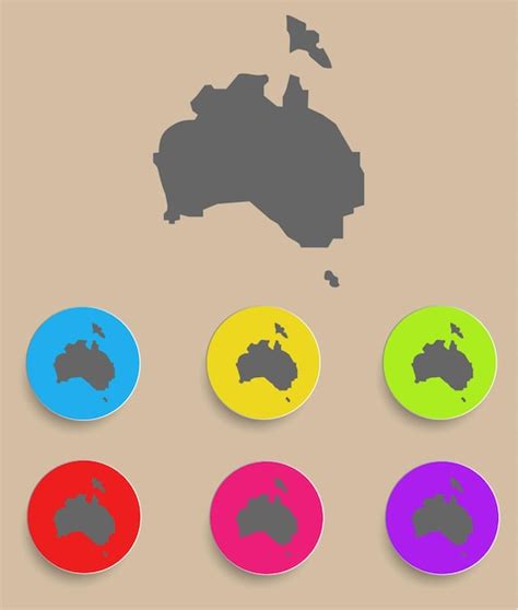 Australia Mapa Icono Aislado Vector Vector Premium