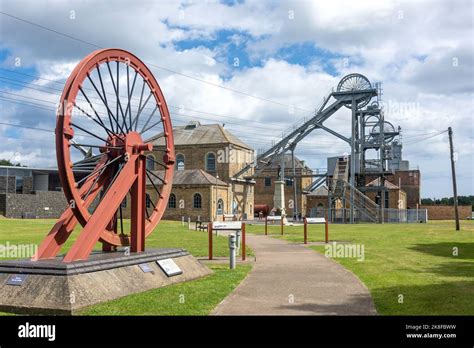 Pit Wheel And Mine Shafts At Entrance To Woodhorn Museum Qe Country