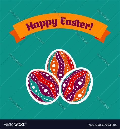 Easter Card With Eggs Royalty Free Vector Image