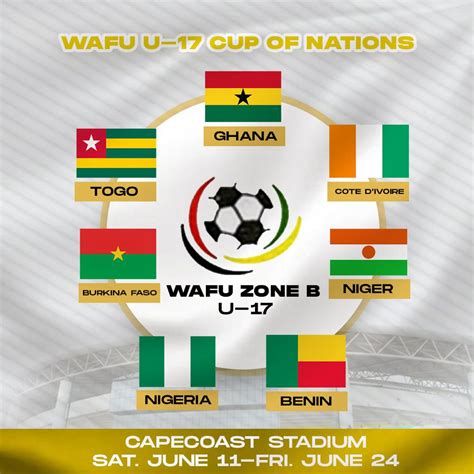 Schedule Of WAFU U 17 Cup Of Nations Cape Coast 2022 Ghana Football