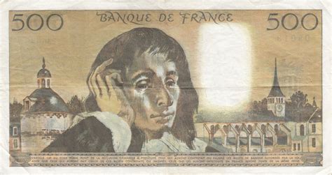 Banknote France 500 Francs Pascal 04 10 1973 Serial C 32 VF P 156