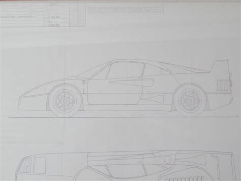 1987-92 Ferrari F40 Factory Blueprint - Classic Ferrari Parts