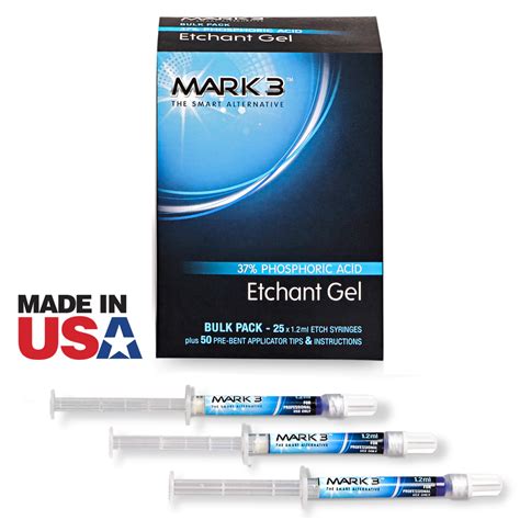 Mark3 Etch Gel 37 Phosphoric Acid Bulk Pack 25 12 Ml Syringes