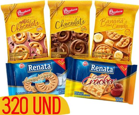 Kit 320 Biscoitos Em Sachê Sabores Sortidos Bauducco Renata Biscoito