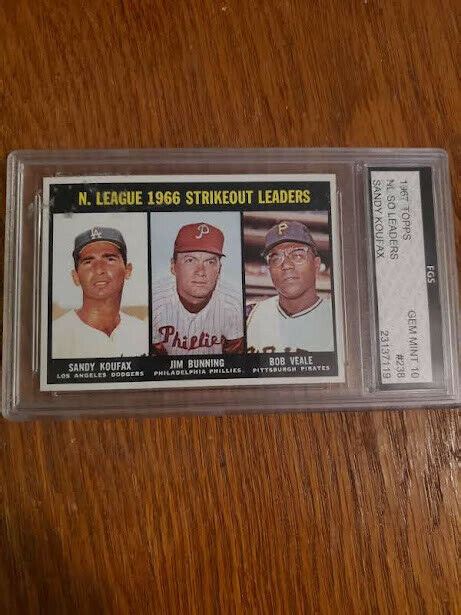 Topps Baseball Card Strikeout Lead Koufax Bunning Veale