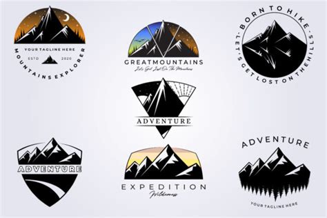 Bundle Mountain Adventure Outdoor Logo Graphic By Lodzrov Creative