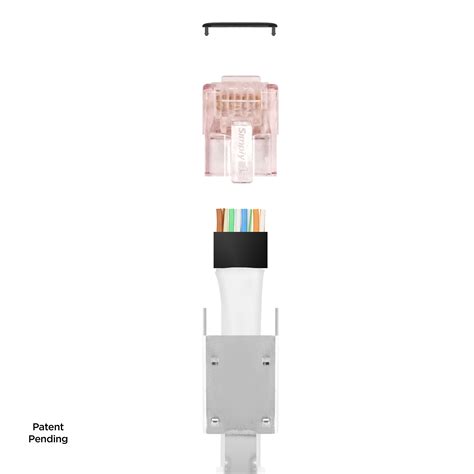 Stp Cat6a Pass Through Rj45 Pe Red Tint 50pc Simply45 Proseries