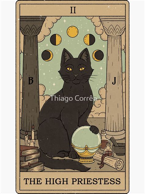 The High Priestess Cats Tarot Sticker For Sale By Thiago Corr A