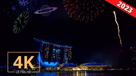 New Year Singapore Drone Show Fireworks Marina Bay New