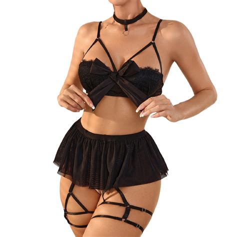 Adjfdgt Womens Lingerie Sexy Crotchless Sexy Lingerie Lace 2 Pieces Sexy Bra And Panty Set