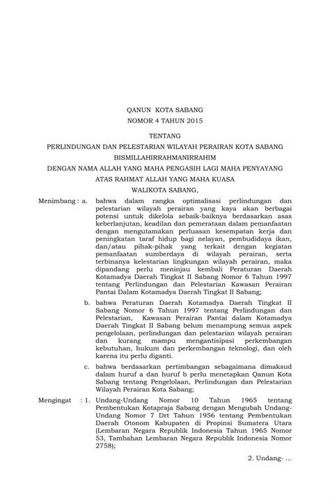 PDF NOMOR 4 TAHUN 2015 TENTANG PERLINDUNGAN DAN Jdih Sabangkota Go