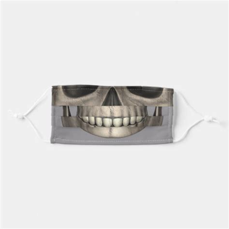 Scary Halloween Skull Adult Cloth Face Mask | Zazzle