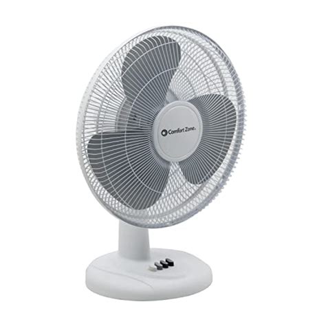 Comfort Zone Cz Wt Quiet Speed Inch Oscillating Table Fan With