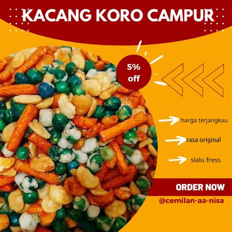 Jual Gram Kacang Koro Kupas Pedas Balado Koro Jaipong Pedas Manis