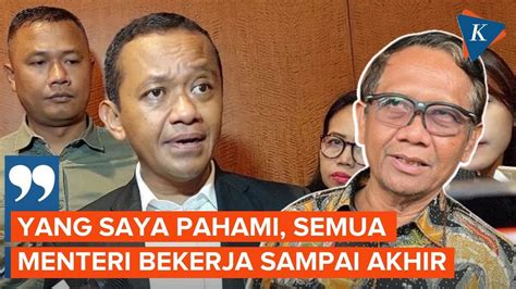 Mahfud Mau Mundur Dari Kabinet Bahlil Saya Hanya Tahu Semua Menteri