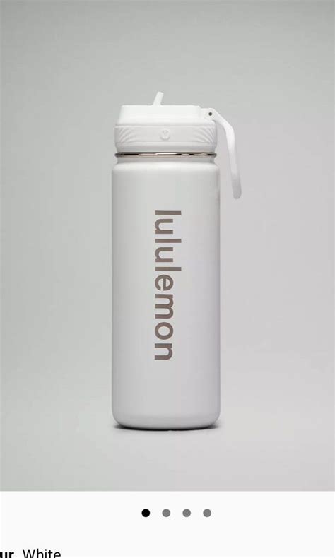 Lululemon Back To Life Sport Water Bottle 18oz Straw Lid In White