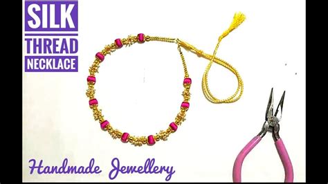 How To Make Silk Thread Necklace Diy Handmade Silk Thread Jewellery