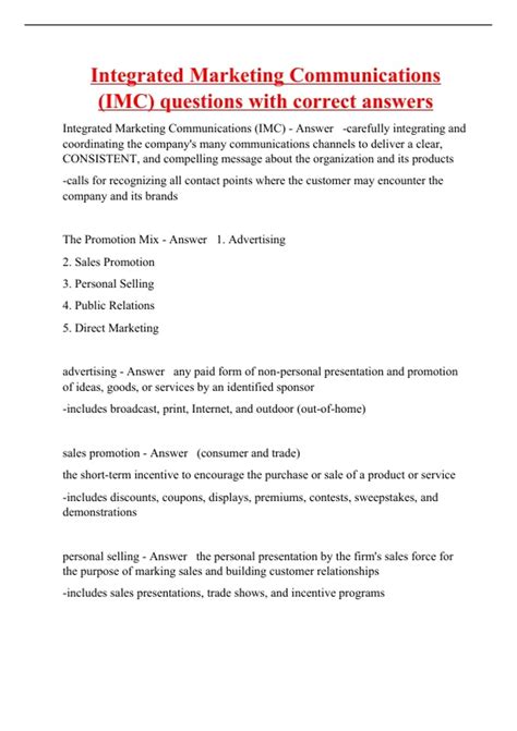 Integrated Marketing Communications Includes All Of The Following Except 9