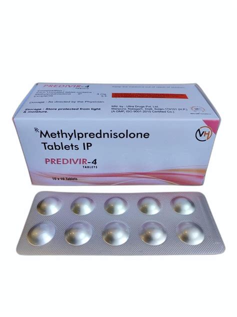 Iso Methylprednisolone 4 Mg Tablets Packaging Type Strips Grade