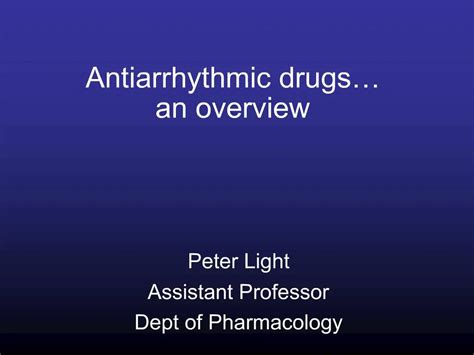 Ppt Antiarrhythmic Drugs An Overview Powerpoint Presentation Free Download Id 737844