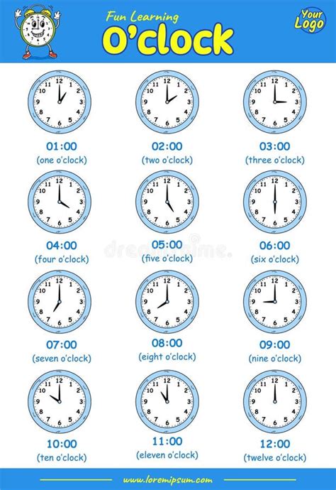 Learning o clock stock vector. Illustration of children - 285884038