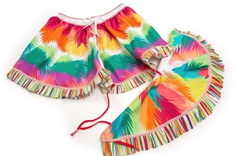 Combinaison De Bikini Color E Avec Imprim Palmier Et Bordure Franges