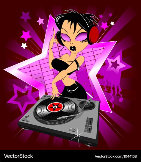 Dj Party Girl Royalty Free Vector Image Vectorstock