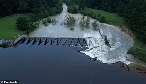 Drone Footage Shows A Huge Break In A Mississippi Dam As Life