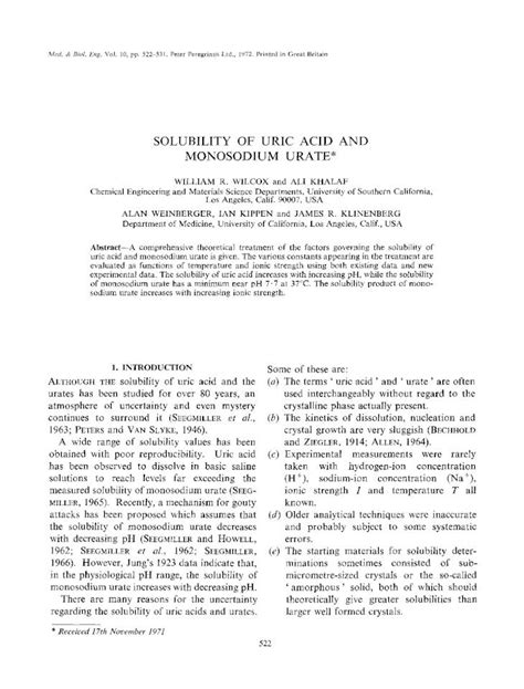 (PDF) Solubility of uric acid and monosodium urate - DOKUMEN.TIPS