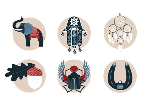 Vector illustrations of Good and Bad luck symbols | Behance