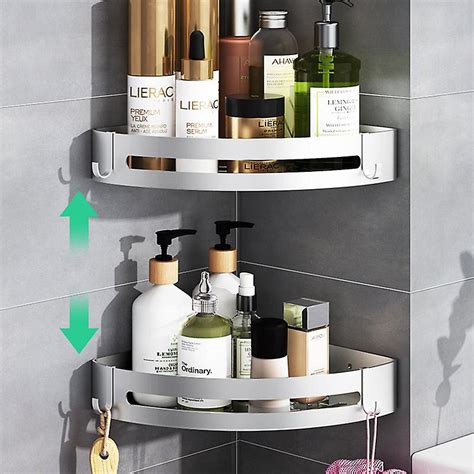 Black Bathroom Shelf Corner Basket Space Aluminum Bathroom Shower Room