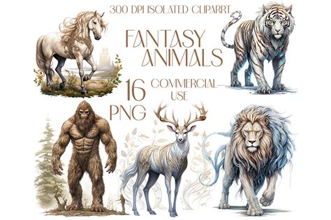 Watercolor Fantasy Mythical Animals Graphic by CharismaIndex · Creative ...