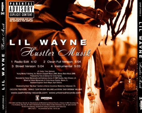 Lil Wayne Hustler Musik Cd Single Promo R Discogs