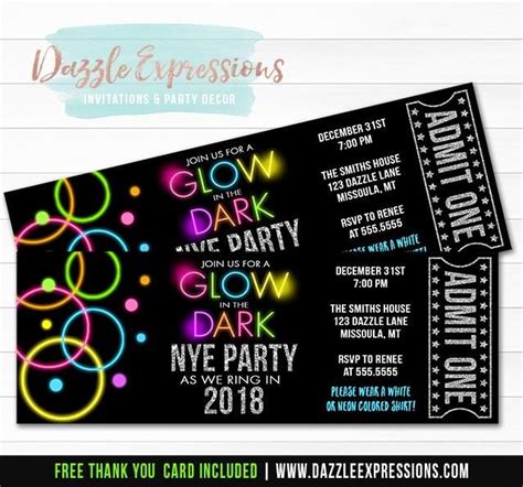 Two Tickets For Glow In The Dark Party