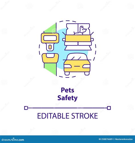 Pets Safety While Traveling Concept Icon Stock Vector Illustration Of