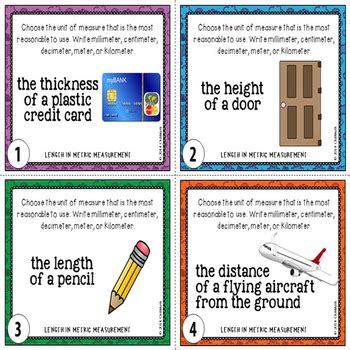 Metric Measurement Task Cards Length By Chilimath Tpt