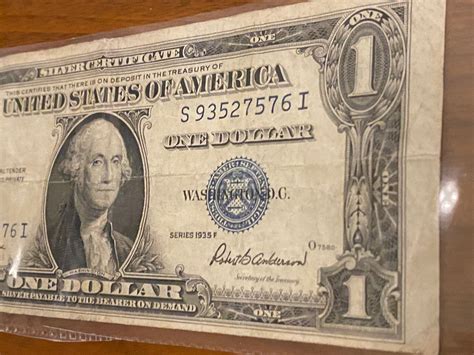 Sale Rare 1935 F Silver Certificate Note Dollar Bill Series Money Currency One Federal Reserve