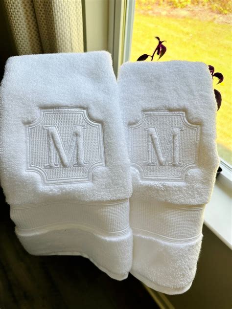 Monogram Embroidered Hand Towel Egyptian Cotton Embroidered Towel ...