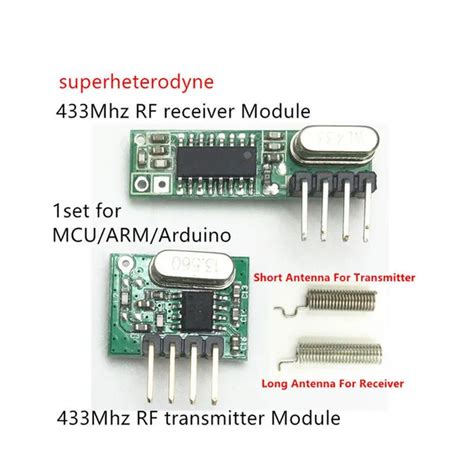 1 Set Rf Module 433 Mhz Superheterodyne Receiver And Transmitter Kit