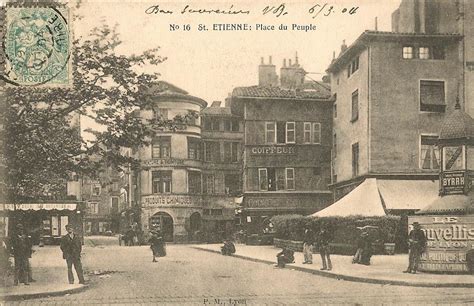 Saint Etienne Un Coin De La Place Du Peuple Carte Postale Ancienne