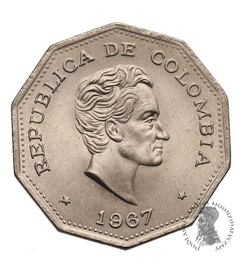 Colombia 1 Peso 1967 Simon Bolivar