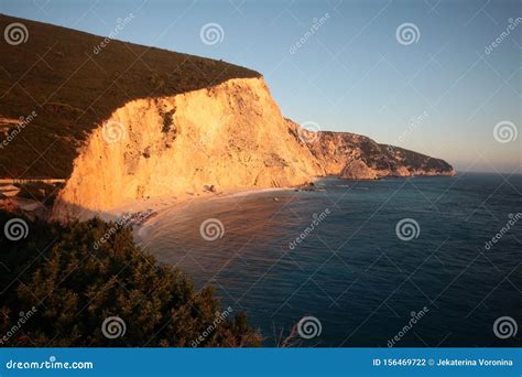 Sunset View from the Top of the Beach and the Sea of Porto Katsiki ...