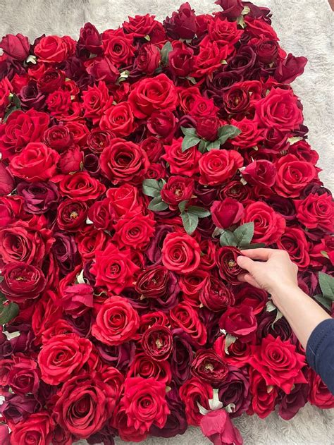 Red Rose Flower Wall Red Flower Wall Backdrop Wedding Event Etsy Uk