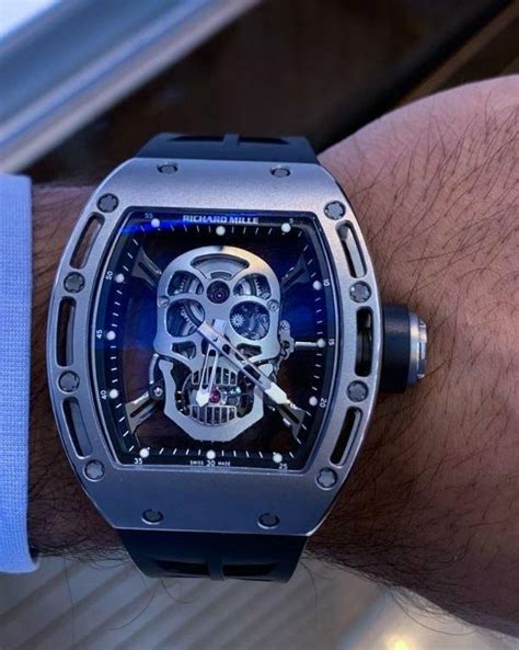 Richard Mille Rm Tourbillon Skull Titanium Watch In Hong Kong